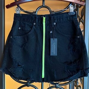 CARMAR Beatrice Neon Zip Front Skirt